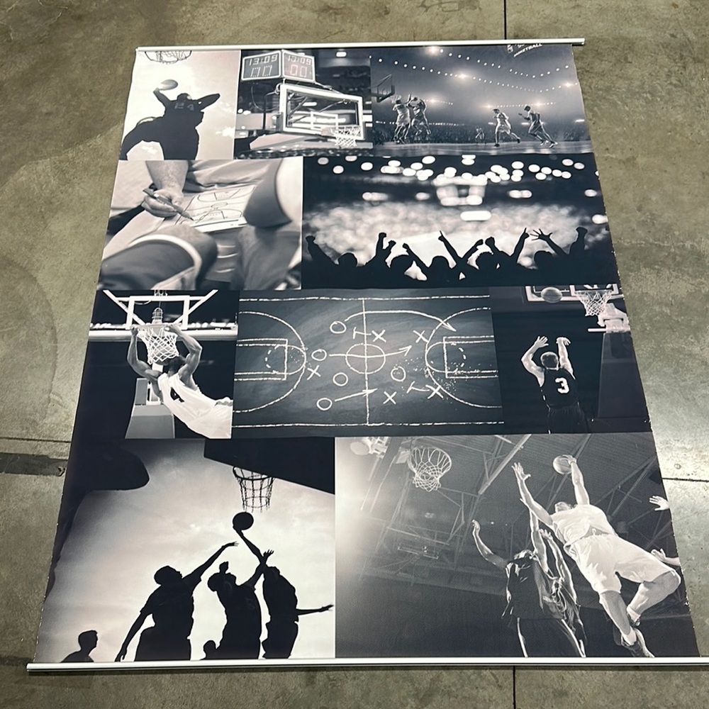 Pottery Barn Teen Black and White Basketball Wall Mural